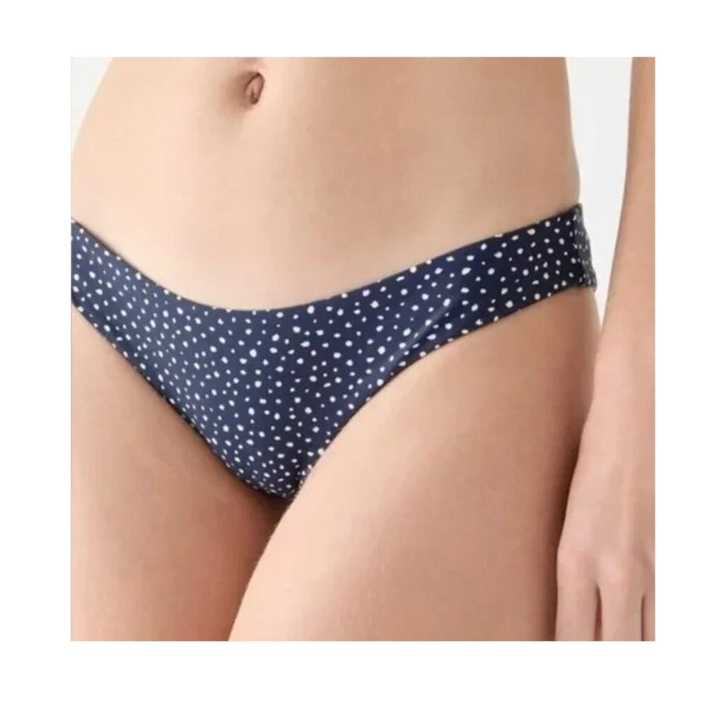 NWT J. Crew Christie Low Rise Hipster Tiny Dot Bikini Swim Bottom XXL Navy Blue